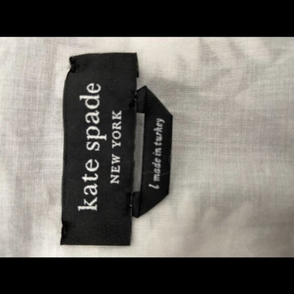 Kate Spade Pom Pom Floral Smocked Maxi Dress Sz L Black/White Excellent Cond - Picture 10 of 14